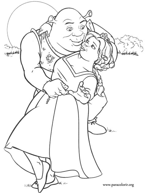 Shrek And Fiona Coloring Page Coloring Home