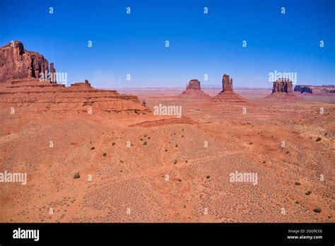 The Mittens And Merrick Butte In Monument Valley Arizona Stock Photo
