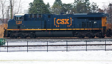 Csx Freight Train Powers Through Fostoria Ohio In Winter Photograph By