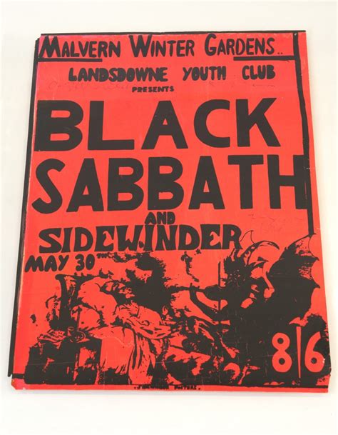 Home Of Metal Black Sabbath Poster 30th May 1970