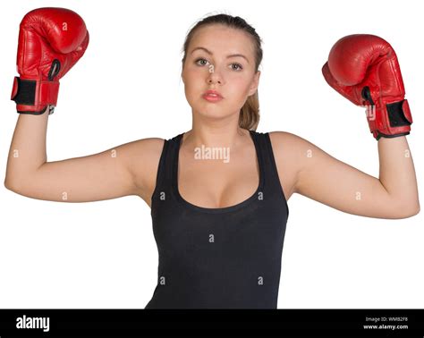 Woman In Boxing Gloves Posing Hi Res Stock Photography And Images Alamy