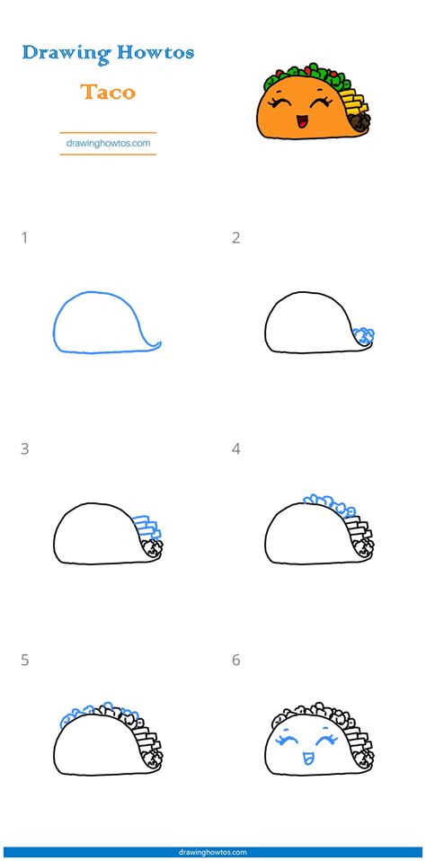 How To Draw A Taco Step By Step Easy Drawing Guides Drawing Howtos