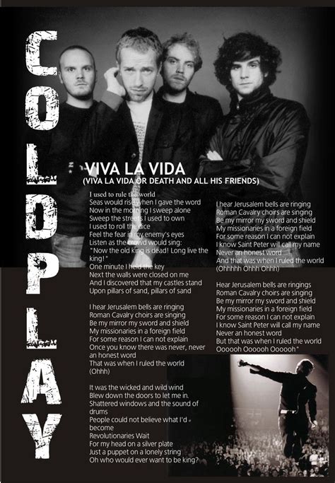 Original lyrics of viva la vida song by coldplay. Coldplay - Viva la vida | Beautiful words, Music lyrics ...