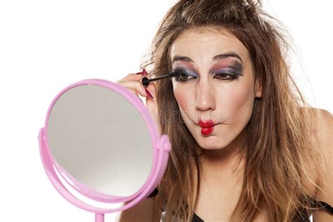 Bad Makeup Stock Photo Image Of Front Messy Adult 91376454