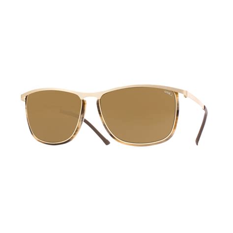 helios 10654s havana and gold rectangular sunglasses brown lens