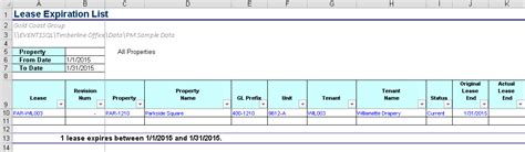 pm lease expiration list event  software