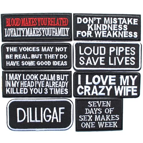 8 Pieceslot Biker Iron On Patches Funny Motorcyle Embroidered Sewing