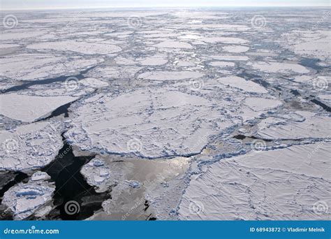 Aerial View Of Frozen Arctic Ocean Stock Photo Image Of Extreme