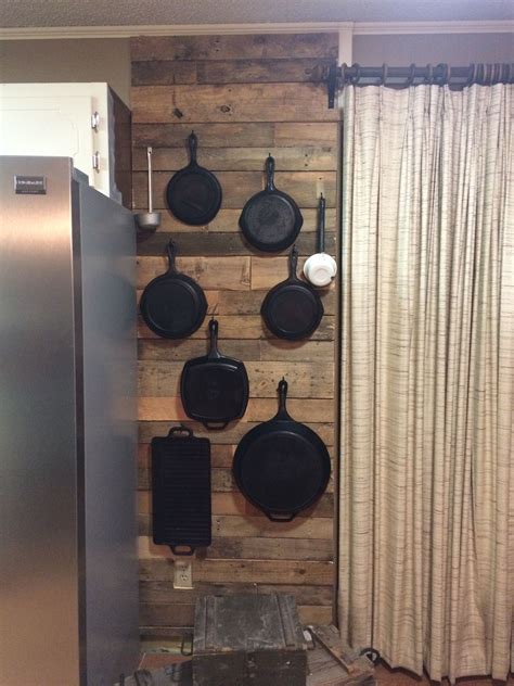 Pallet Wall To Hang Cast Iron Very Happy About This One Cast Iron