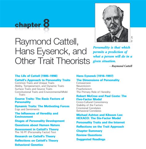 Raymond Cattell Hans Eysenck And Other Trait Theorists ⋆ Download Pdf