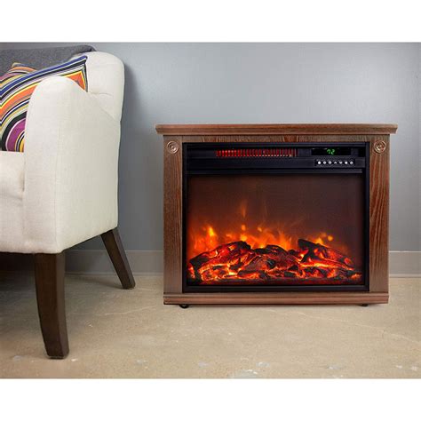 Lifesmart Large Room Quartz Infrared Fireplace Area Heater Oak Used