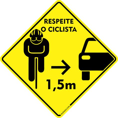 adesivo respeite o ciclista 1 5m de distância 7x7cm aluplacas