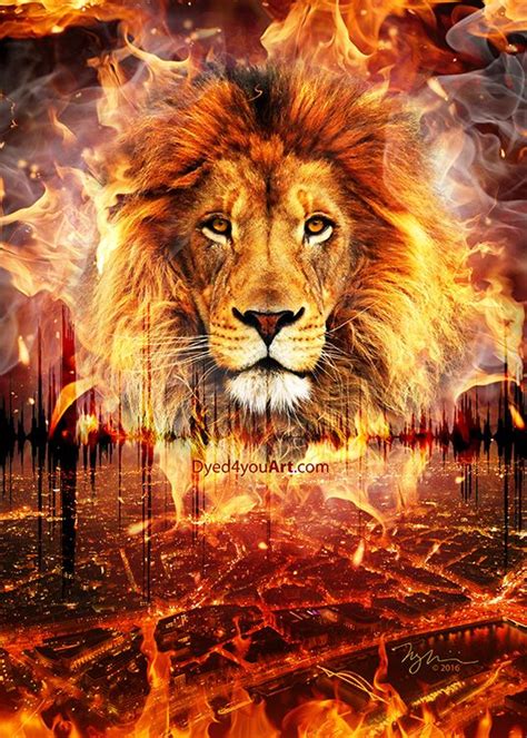 Lion Of Judah Glowing In Fire Dyed4you Art Listen To The Sound