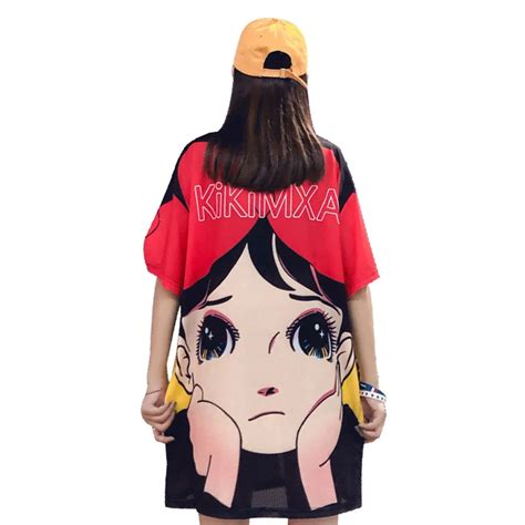 7mang S Xl 2018 Streetwear Hiphop Cartoon Print T Shirt Women Short Sleeve Black Tshirt Party