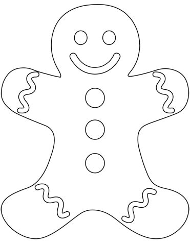 Six free printable gingerbread people sets that include gingerbread man shapes, coloring pages and colored gingerbread people. Plain Gingerbread Man coloring page | Free Printable ...