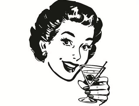 Retro Woman Alcohol Drink Classic Female Lady Vintage Etsy