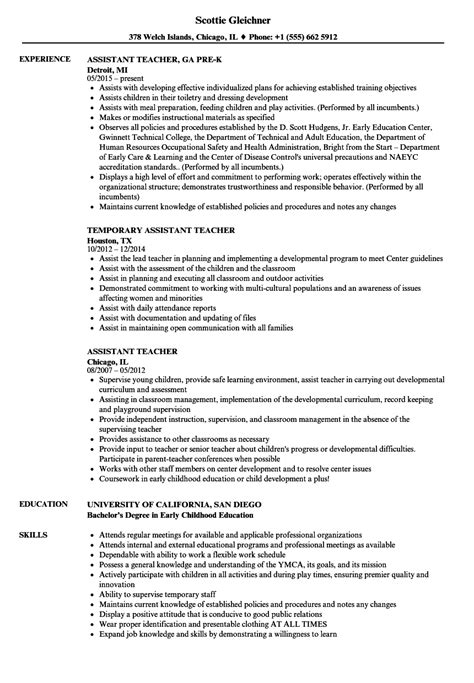 A proven job specific resume sample for landing your next job in 2021. Resume Examples For Teacher Assistant - Resume Template Database
