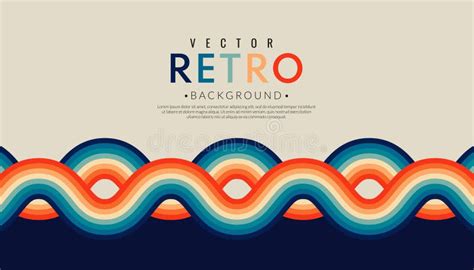 Abstract Minimalist Retro Background With Wave Stripes Elements 70s