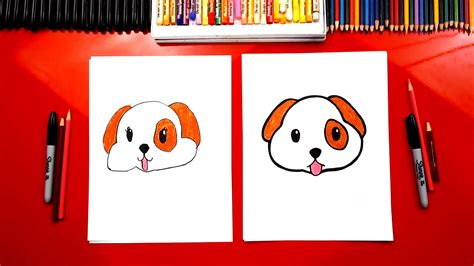 How To Draw The Puppy Emoji Art For Kids Hub