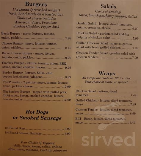 The Chow Hall Menu In Knoxville Tennessee Usa