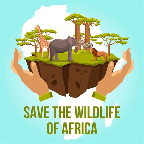 Save The Wildlife Of Africa Concept 469826 Vector Art At Vecteezy