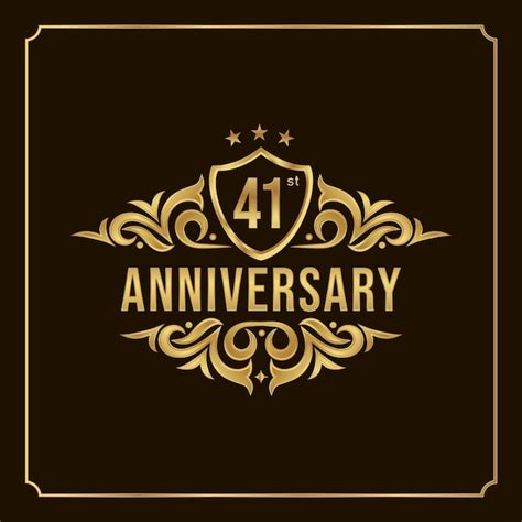 Premium Vector Happy Anniversary Wishes 41st Celebration Greeting