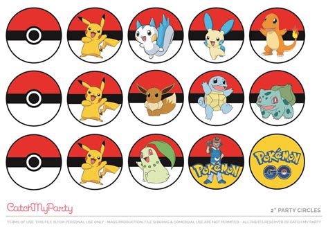 Free Printables Pokemon Birthday Party Cupcake Decorations