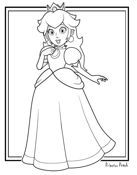 Kawaii princess peach coloring page free printable coloring pages. Princess peach coloring pages to download and print for free