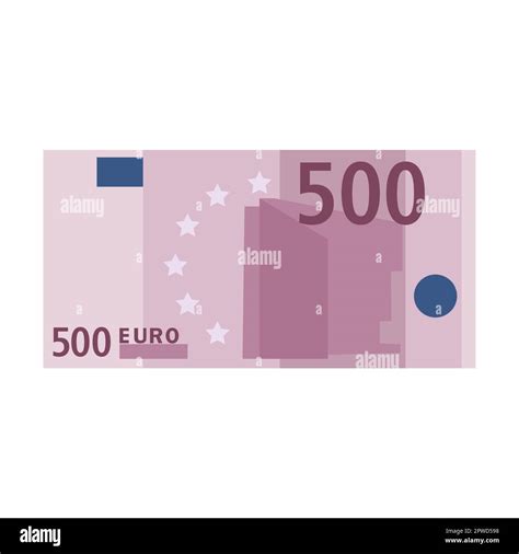 Icône Simple De Billet De 500 Euros Pour Portefeuille Isolé Sur Fond