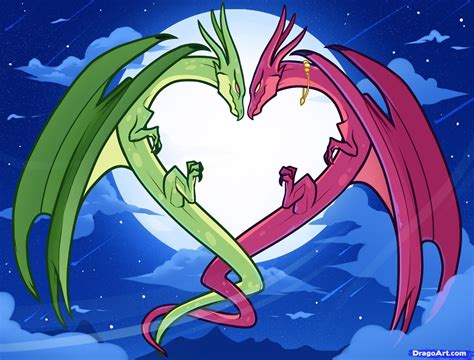 How To Draw Dragon Love Dragon Love Step By Step Dragons Draw
