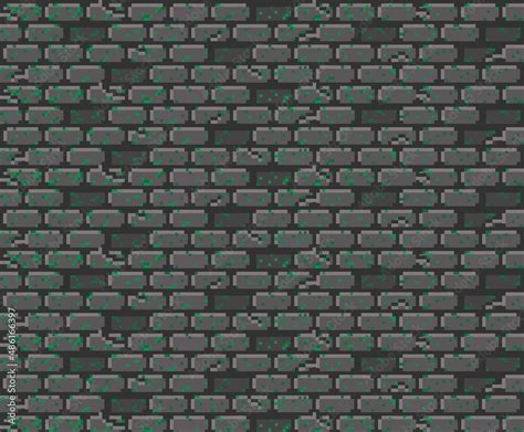 2d Moss Wall Tiling In Pixel Art Backgrounds Or Wallpaper Gray