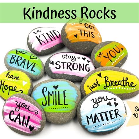 Pocket Rocks With Words Of Encouragement Painted Stones For Etsy Uk