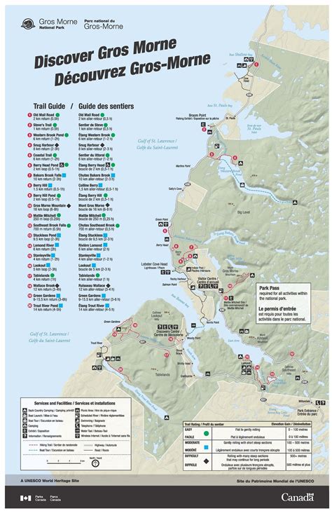 parks canada gros morne national park map newfoundland travel parks canada gros morne