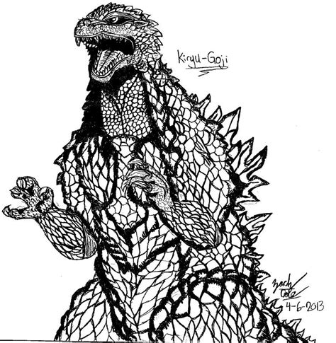 My first time trying to draw on black paper with a white colored medium. godzilla coloring pages | Mechagodzilla Coloring Pages ...