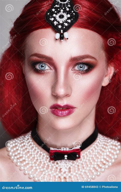 Red Hair Beauty Woman Portrait Stock Image Image Of Calm Glance