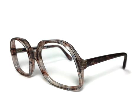 70s Vintage Eyeglasses 1970s Blue Swirl Oversized Round Glasses Nos Eyeglass Frame