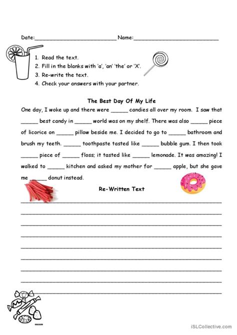 The Best Day Of My Life Articles W English Esl Worksheets Pdf Doc
