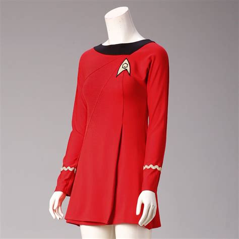 Classic Star Trek Female Duty Tos Red Uniform Dress Cosplay Costume Adult Costumes For Sale