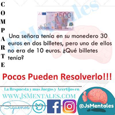 Tu dirección de correo electrónico no será publicada. Acertijo de los Billetes | Acertijos, Juegos mentales ...
