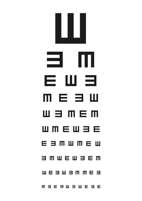 Eye Chart Eye Test Eye Chart Print Eye Test Poster Etsy
