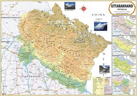 Uttarakhand Physical Map Dimensions 70 X 100 Centimeter Cm At Best