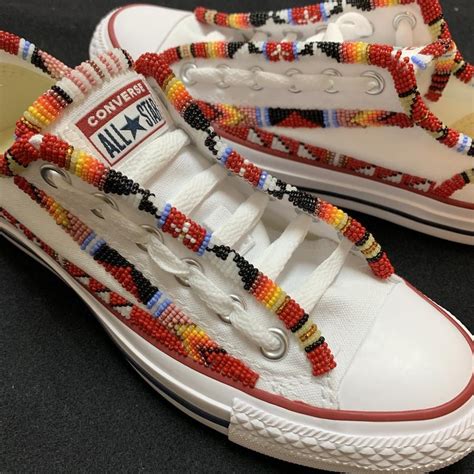 Custom Beaded Chuck Taylors Twin Style Spotted Elk Collective