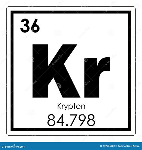 Krypton Kr Element Symbol From Periodic Table Series Stock Image