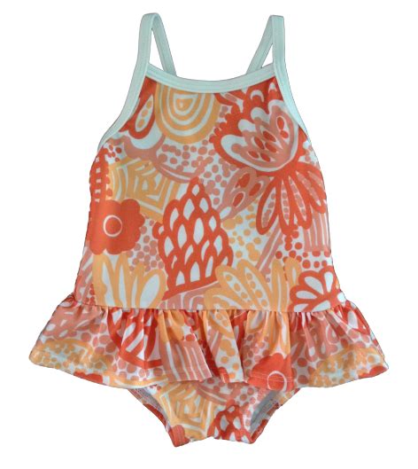 New Gymboree Swimsuit One Piece Swim Bathing Suit Orange Size 6 12