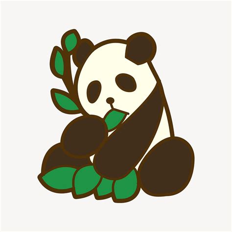Panda eating leaves illustration. Free | Free Photo - rawpixel