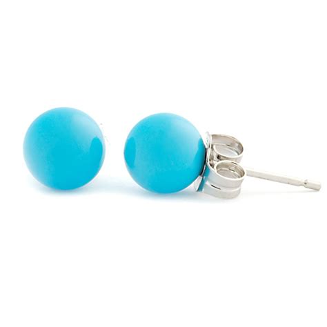 6mm Sleeping Beauty Turquoise Ball Stud Post Earrings Solid Etsy