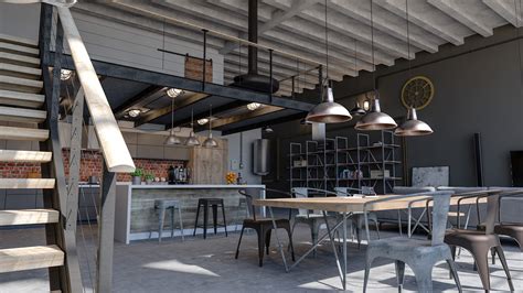 Industrial Loft Apartment Interior Design And Vr On Behance