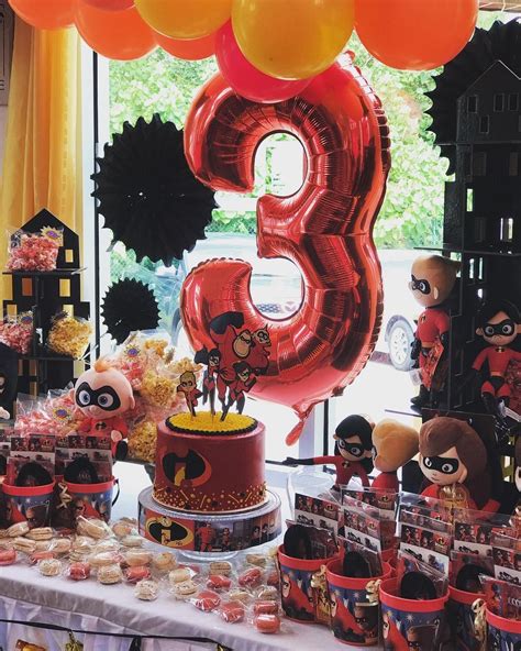 Disney Incredibles Cake And Favor Table Incredibles Birthday Party