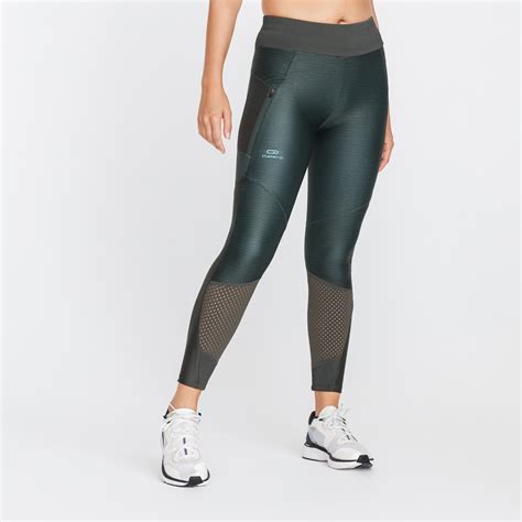 Womens Running Tights Run Dry Feel Black Kalenji Decathlon