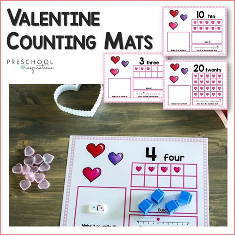 Valentine Themed 10 Frame Counting Mats Preschool Inspirations